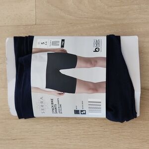 NWT Serra Womens 2 Pack Bike Shorts Cotton Dark Navy Blue Size S Extra Slim Fit